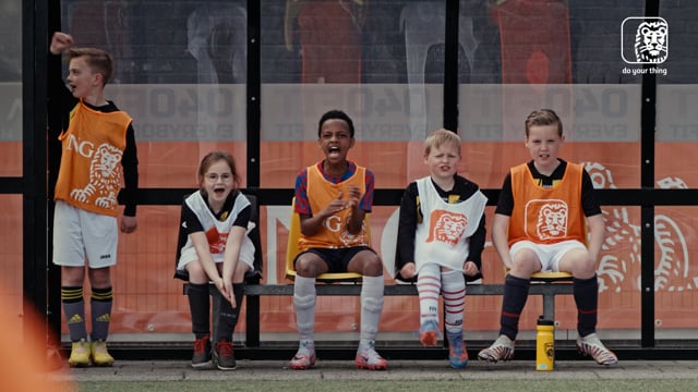 Children playing football, featured in a PuraVideos portfolio project showcasing youth sports and brand storytelling